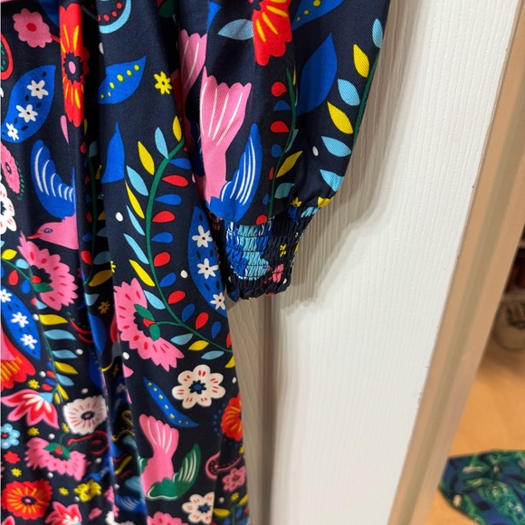 Boden Floral Multi-Color Long Sleeve Midi Dress - Picture 3 of 3